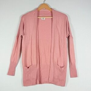 Sunday Best Pink Knit Cardigan‎ XXS Open Front Pockets Drop Sleeve Soft Cozy
